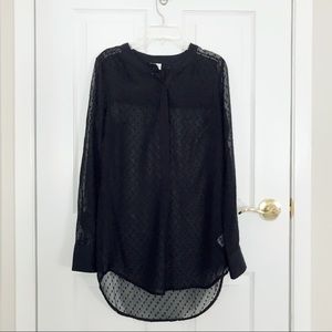 Merona Sheer Black Polka Dot Blouse Tunic